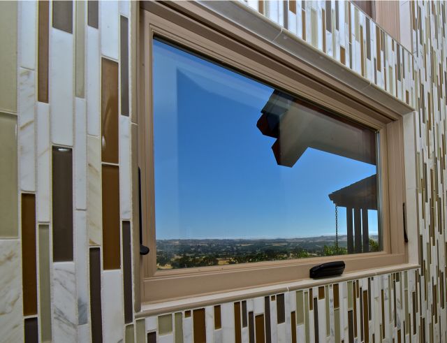 Custom Tile Installation Frames Master Bath Window | San Luis Obispo County, CA