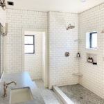 White Subway Tile on Bathroom Walls and Shower