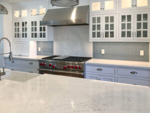Kitchen with Grey Subway Tile Backsplash