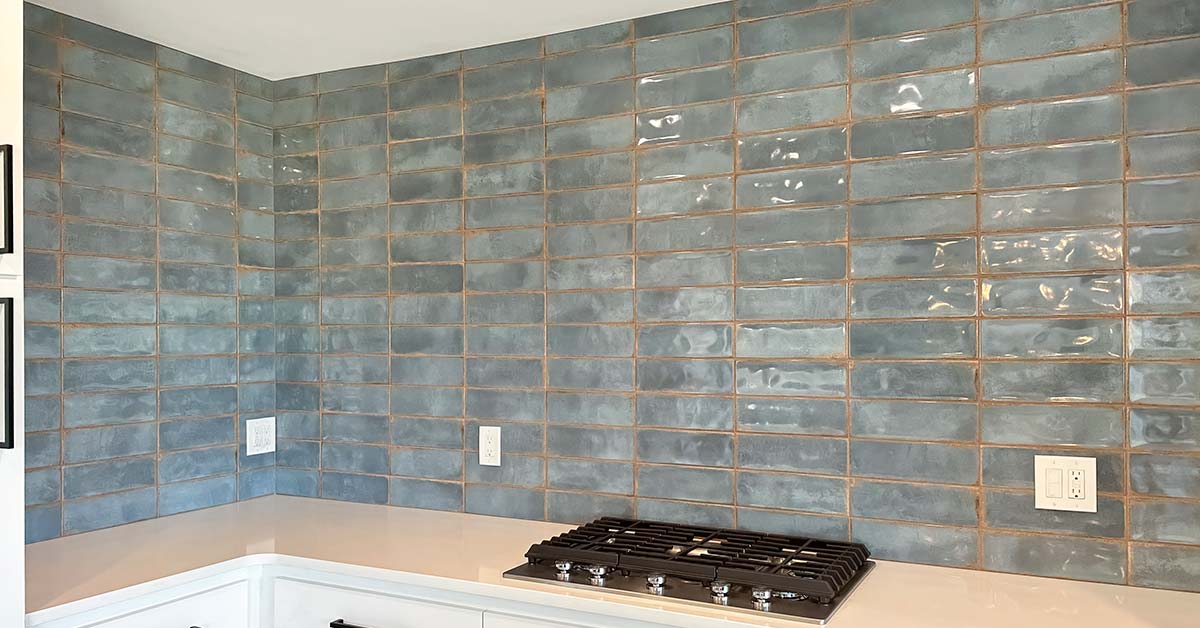 This backsplash goes from countertop to ceiling.