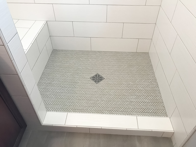 Custom tile shower pan