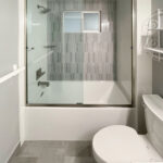 Tub Shower combo with Picket Shaped tile