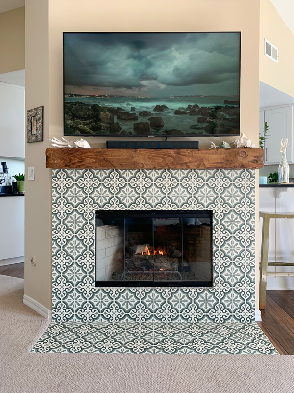 Living room fireplace with fireplace tile color ideas design